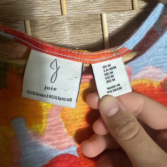 Joie Floral Tropical Linen Blend Two Piece Set - Size Medium - Picture 8 of 12